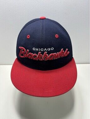 Chicago Blackhawks NHL Zephyr Retro Snapback Hat Cap Black Red